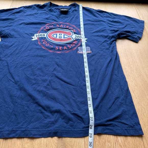 MONTREAL CANADIENS Blue 100th Season T-Shirt 2008-2009 - L - Picture 4 of 8